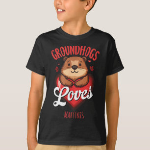 Grappig Groundhog Day Martini-ontwerp dat aardmann T-shirt