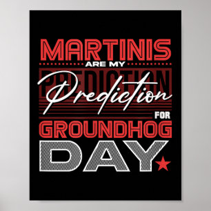 Grappig Groundhog Day Martini-ontwerp Martini Voor Poster