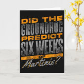 Grappig Groundhog Day Martini Voorspelling Ontwerp Kaart (Gele Bloem)