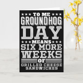 Grappig Groundhog Day Sandwichontwerp Zes Meer Wek Kaart (Gele Bloem)