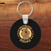 Grappig Groundhog Squad-ontwerp Fijne Groundhog-da Sleutelhanger (Voorkant)