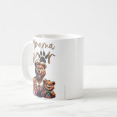 Grappig Growling Mama Beer Schattigee welpen Koffiemok (Voorkant links)