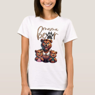 Grappig Growling Mama Beer Schattigee welpen T-shirt