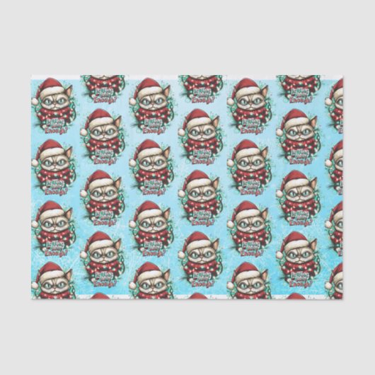 Grappig Grumpy Cat Christmas Tissue Papier (Voorkant)