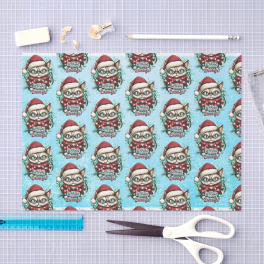 Grappig Grumpy Cat Christmas Tissue Papier (Craft)