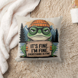 Grappig Grumpy Frog Sierkussen - Het is prima.