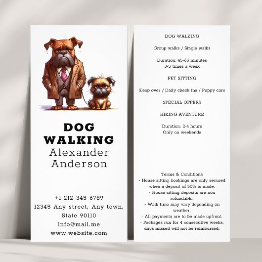 Grappig Grumpy Hond Wandelen Huisdier Zitten Reclamekaart