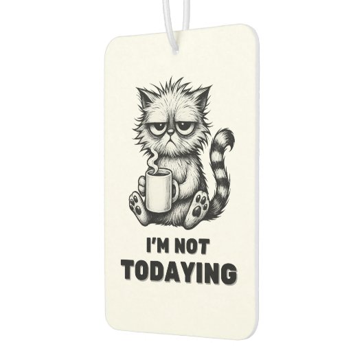 Grappig Grumpy Kat Koffie Auto Accessoire Luchtverfrisser (Links)