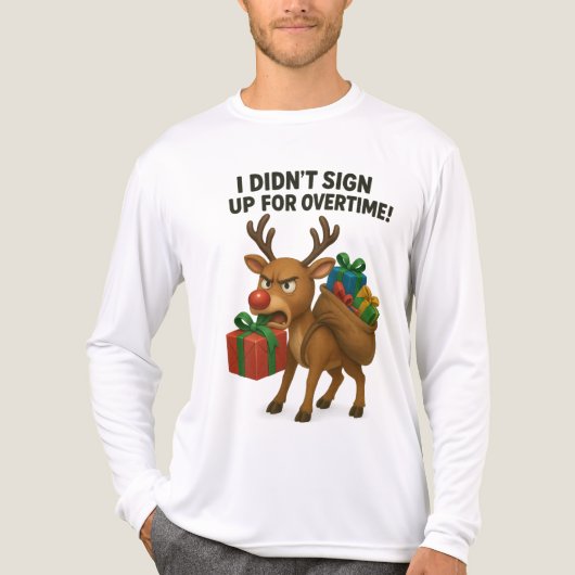 Grappig Grumpy Reindeer - "Ik heb me niet aangemel Tri-Blend Shirt (Voorkant volledig)