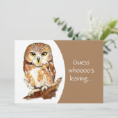 Grappig Grumpy Uil Afscheidsfeest Kaart (Staand voorkant)