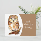 Grappig Grumpy Uil Pensioen Partij Kaart (Staand voorkant)