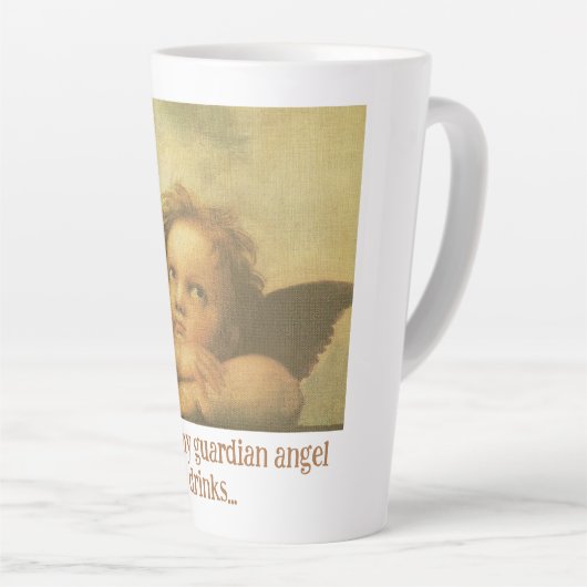 Grappig Guardian Angel Quote Latte Mok (Rechterhoek)