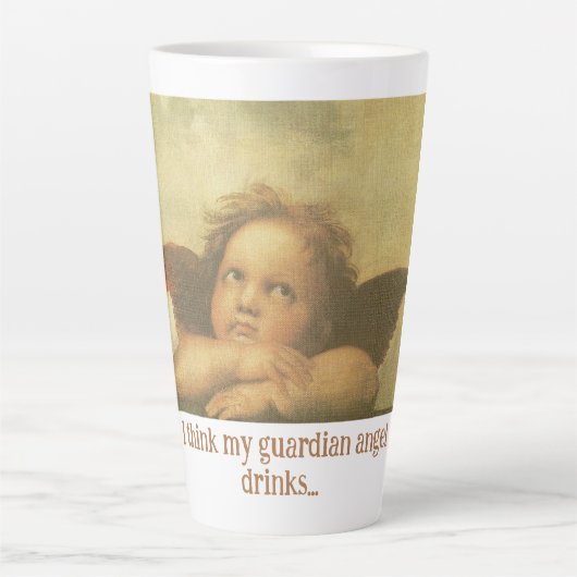 Grappig Guardian Angel Quote Latte Mok (Voorkant)