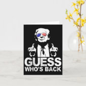 Grappig Guess Who's Back President Donald Trump Kaart (Gele Bloem)