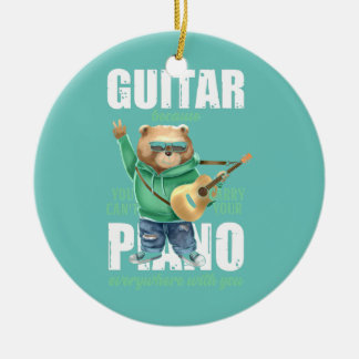Grappig Guitar Beer omdat je geen piano kunt drage Keramisch Ornament