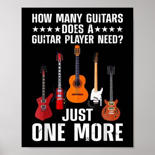 Grappig Guitar Player Art voor mannen gitarist Gu Poster (Voorkant)