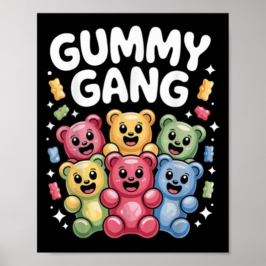 Grappig Gummy Beer Design Voor Mannen Vrouwen Kind Poster (Voorkant)