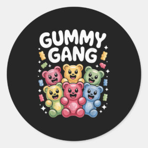 Grappig Gummy Beer Design Voor Mannen Vrouwen Kind Ronde Sticker