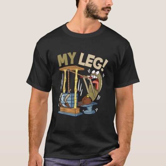 Grappig Gym Cartoon | Mijn Been T-shirt Ontwerp (Voorkant)