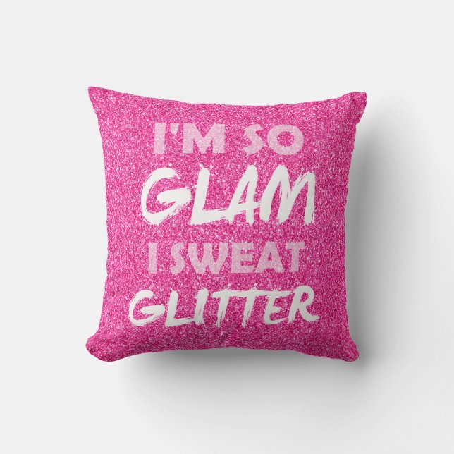 Grappig gym workout citaat Roze glitter Ik ben zo  Kussen (Voorkant)