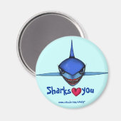 Grappig haai cartoon kunst cool magneet ontwerp (Voorkant / Achterkant)