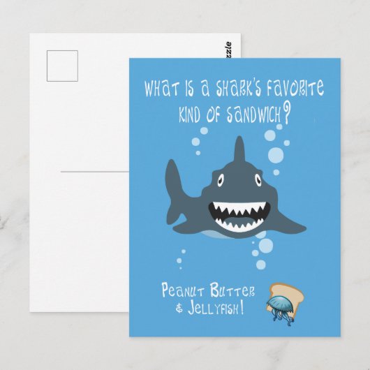 Grappig haai raadsel voor kinderen briefkaart (Voorkant / Achterkant)