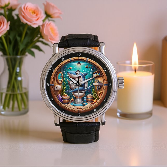 Grappig haaientoilet horloge (Creator heeft geüpload)