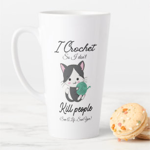 Grappig Haak Citaat Garenliefhebber Design Latte Mok