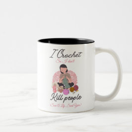 Grappig Haak Citaat Garenliefhebber Design Tweekleurige Koffiemok