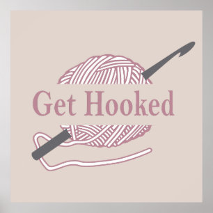 Grappig Haak Quote Haakmachine gezegde Poster