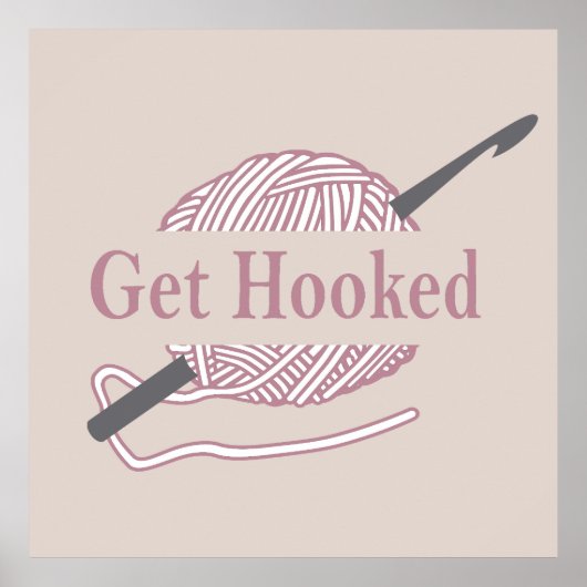 Grappig Haak Quote Haakmachine gezegde Poster (Voorkant)