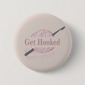 Grappig Haak Quote Haakmachine gezegde Ronde Button 5,7 Cm (Voorkant)