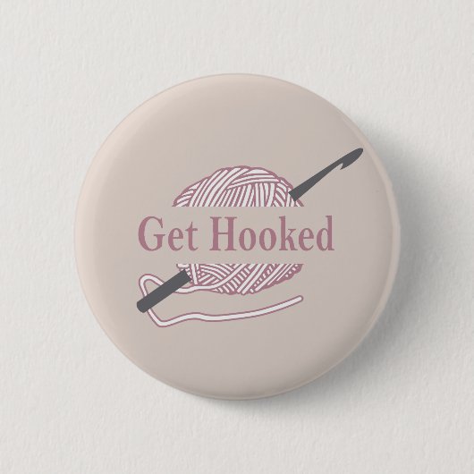 Grappig Haak Quote Haakmachine gezegde Ronde Button 5,7 Cm (Voorkant)