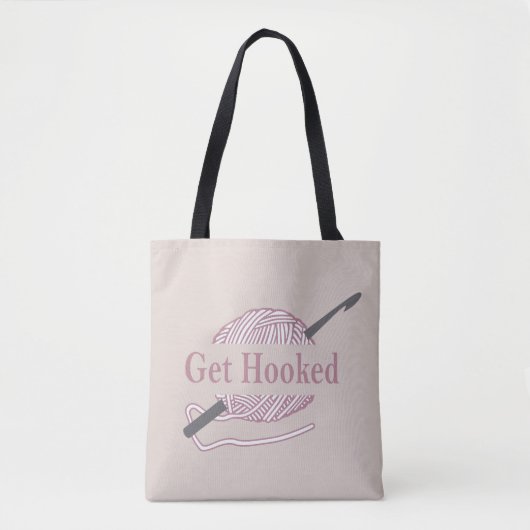 Grappig Haak Quote Haakmachine gezegde Tote Bag (Voorkant)