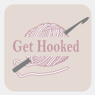 Grappig Haak Quote Haakmachine gezegde Vierkante Sticker