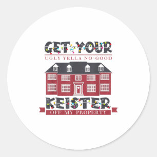 Grappig, haal je lelijke gele waardeloze achterwer ronde sticker
