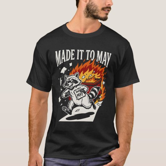 Grappig haalde het tot mei Wasbeer-Vuilcontainerbr T-shirt (Voorkant)