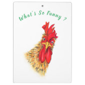 Grappig Haan Klembord - Aangepaste tekst (Achterkant)