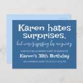 Grappig Haat Surprises Feest Modern Meer Details Briefkaart (Voorkant / Achterkant)