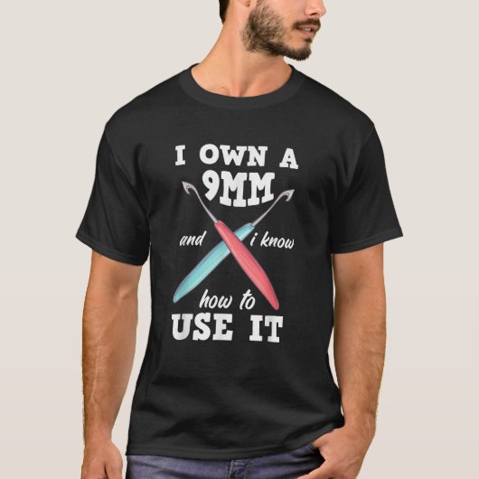 Grappig Haken Haakwerk T-shirt (Voorkant)