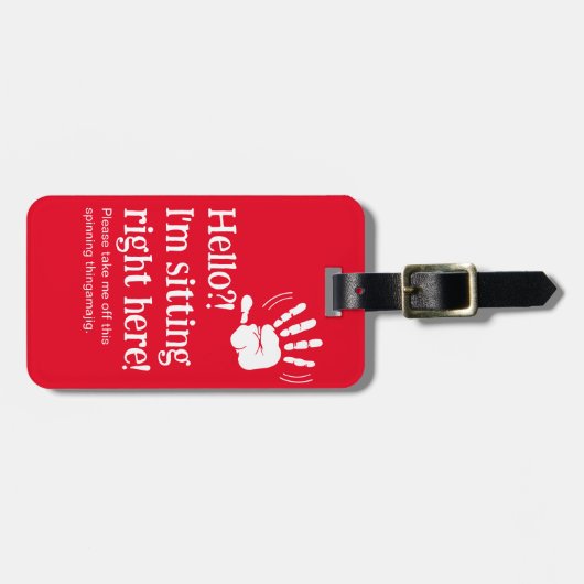 Grappig Hallo? Ik ben hier Bagagelabel (Voorkant horizontaal)