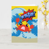 Grappig Hallo van een krabby op Meds Kaart (Gele Bloem)