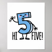 Grappig hallo vijf! Hallo Hoge Hand € Wave Number Poster (Voorkant)