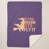 Grappig Halloween als de bezem past vlieg het Sherpa Deken (Voorkant)