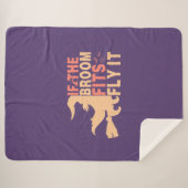 Grappig Halloween als de bezem past vlieg het Sherpa Deken (Voorkant (horizontaal))