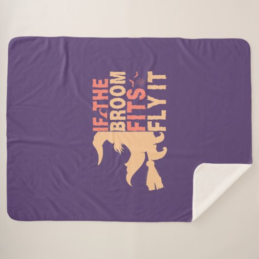 Grappig Halloween als de bezem past vlieg het Sherpa Deken (Voorkant (horizontaal))