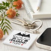 Grappig Halloween Bat Pun Je bent gewoon mijn bloe Sleutelhanger (Voorkant Rechts)