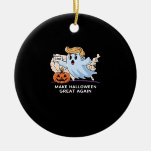 Grappig Halloween-boek, pompoen Trumpkin, maak Hal Keramisch Ornament