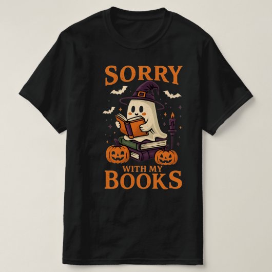 Grappig Halloween boek T-shirt (Design voorkant)