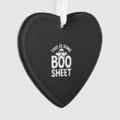 Grappig Halloween Boo Laken Spook Ontwerp_1 Ornament (voorkant)